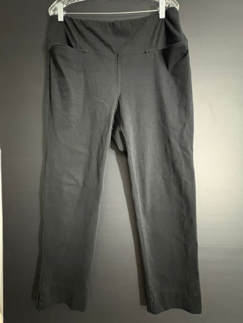 J. Jill Wearever Smooth Fit Knit Twill Pants Womens L Black Pull On Split Ankle
